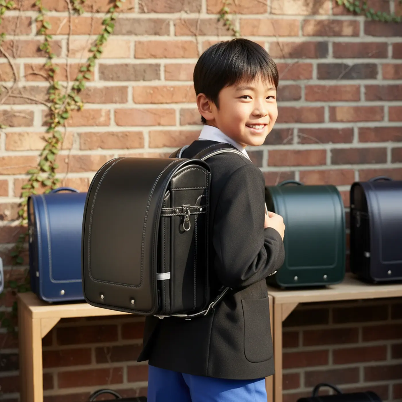 黒くてシンプルなデザインが人気の男の子向けアウトレットランドセル。傷に強く丈夫な素材で作られており、活発な男の子でも6年間安心して使える点が特徴です。