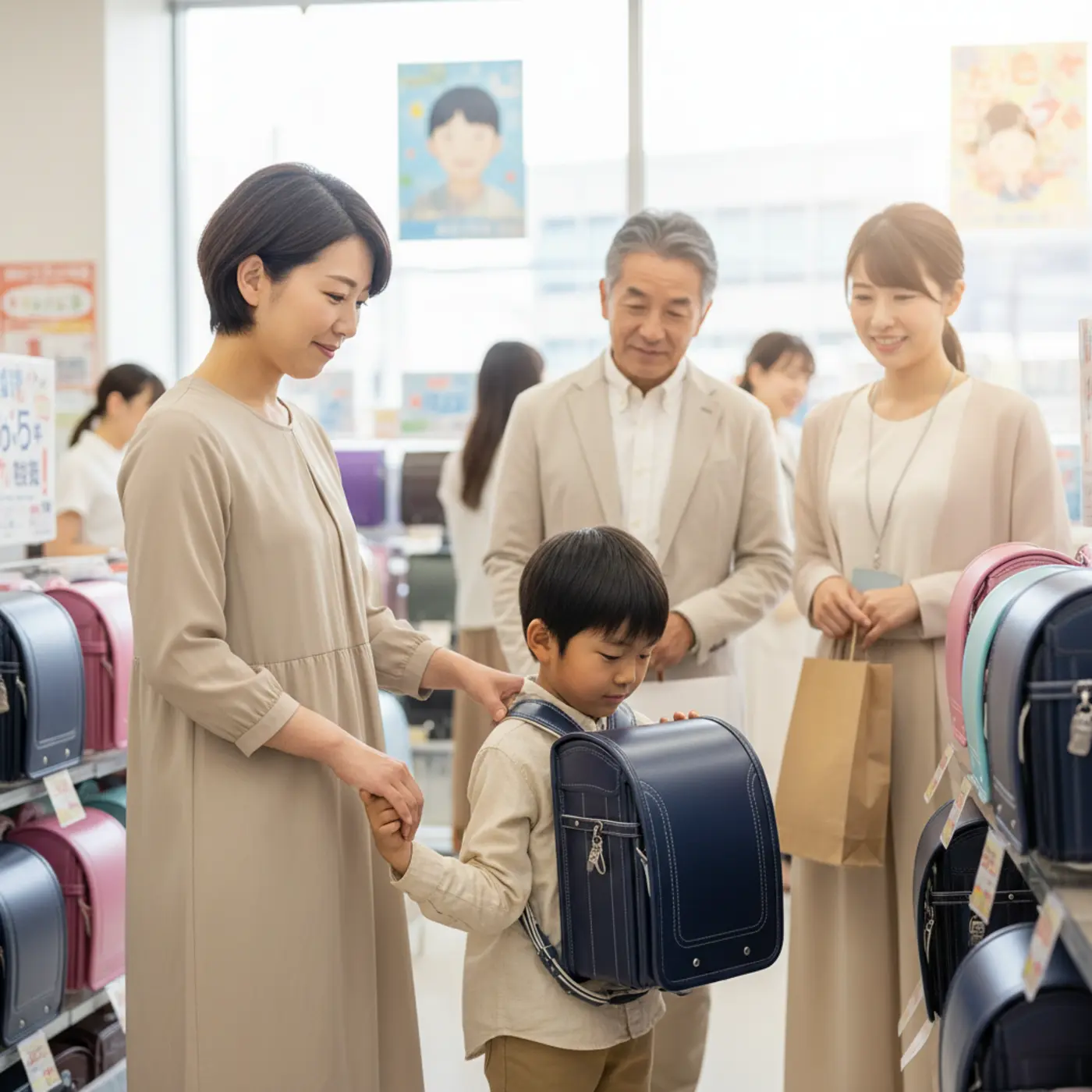離婚やシングルマザー家庭におけるランドセル購入の悩み。誰が買うべきか、祖父母との関係性など、複雑な家庭事情の中で子供の就学を祝う方法を解説するイメージ。
