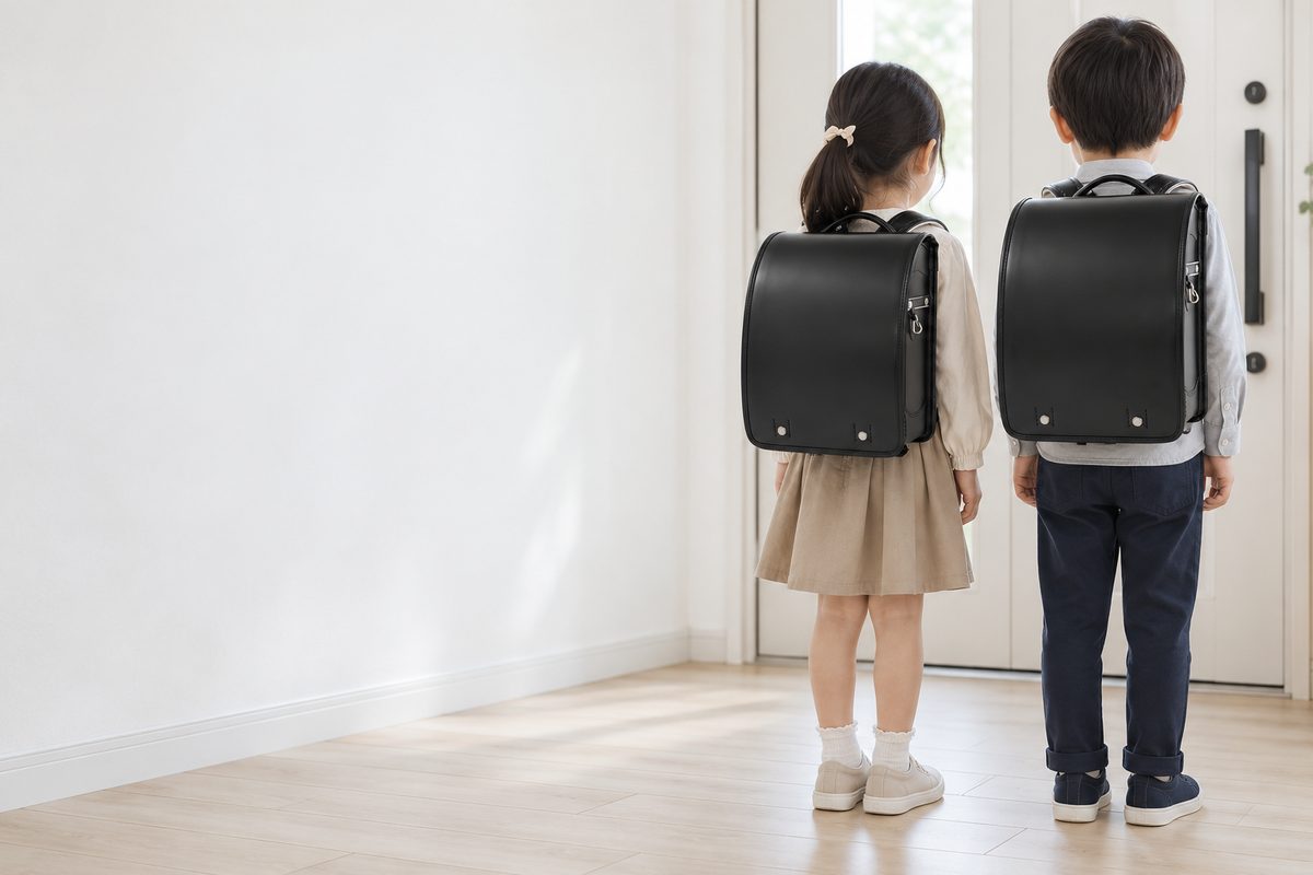 モギカバンのCV-PrestigeLE 掲載ギャラリーを背負った女の子と男の子の後ろ姿